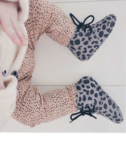 Moons Baby Ava Booties Grey Cheetah