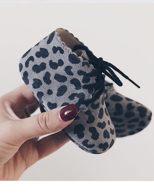 Moons Baby Ava Booties Grey Cheetah