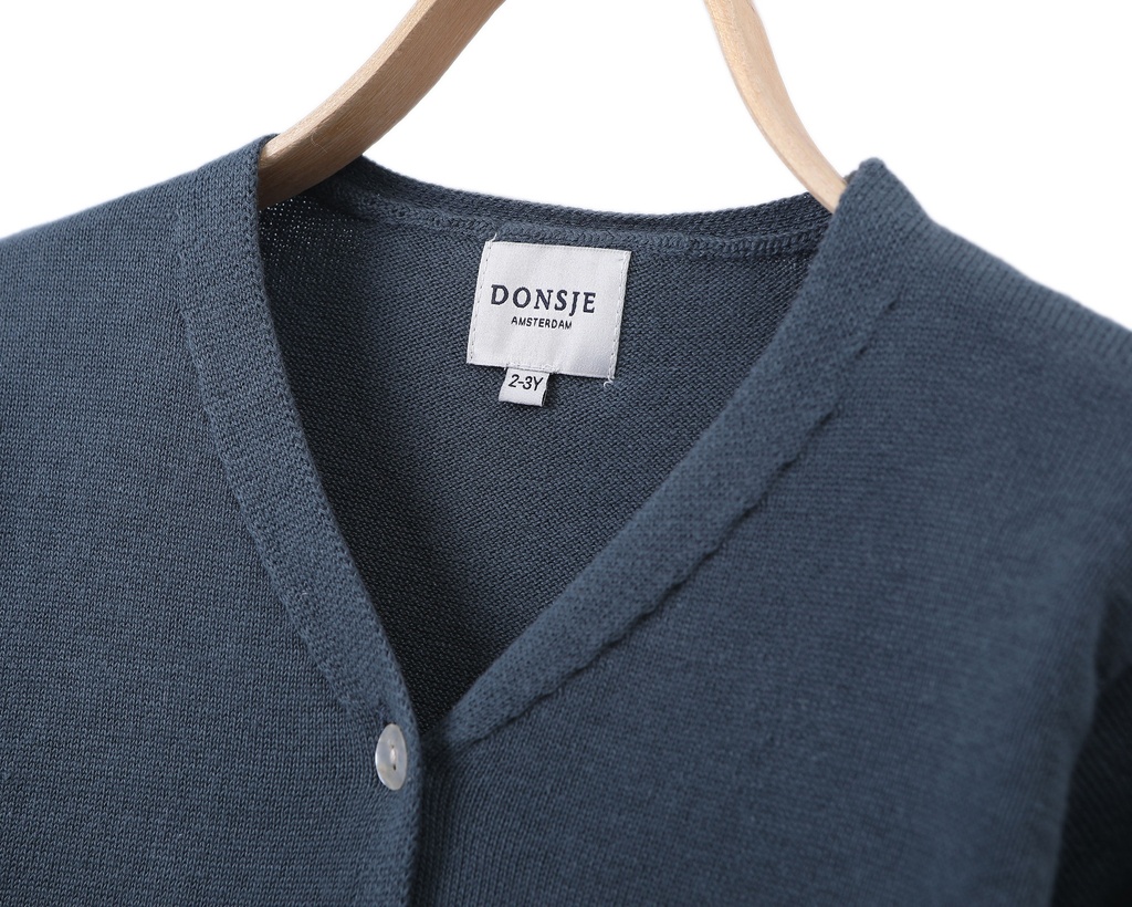 Finn Cardigan Lagoon Cotton Detail