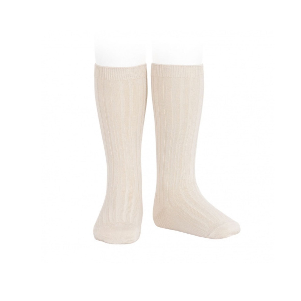 Ribbed Knee High Sock Linen