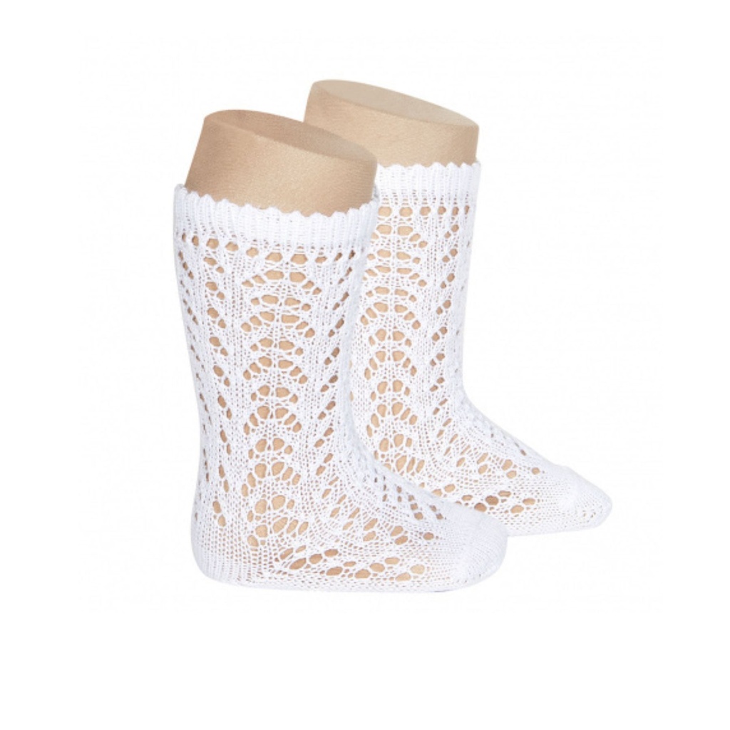 Openwork Knee High Sock White